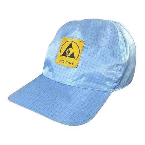 Rojex Blue ESD Cleanroom Blue Cap (Pack of 1) Anti-Static Unisex Headwear for Labs Electronics Assembly & Static-Sensitive Work Polyester Machine Washable