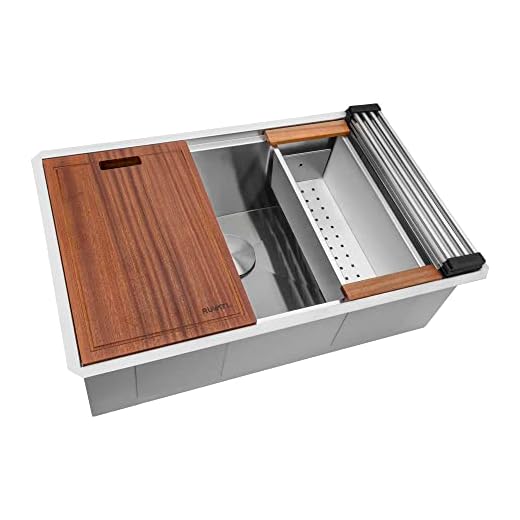 Ruvati 30-inch Workstation Ledge Undermount 16 Gauge Stainless Steel Kitchen Sink Single Bowl - RVH8310