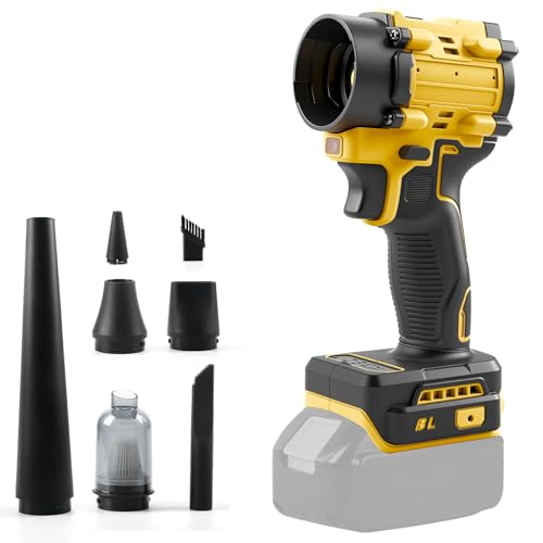 Cordless Blower and Handheld Vacuum 2 in 1 Compatible with Dewalt 20V Battery (NO Battery), 150W Brushless Compressed Air Duster, Portable Vacuum with 5 Nozzles for Car, Home, Office, Kitchen