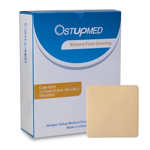 OSTUPMED 10Pcs Ultra Soft Silicone Foam Dressing 5