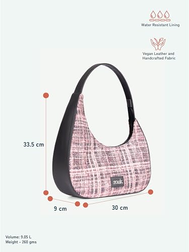 Image of ZOUK Pixi Small Shoulder Bag | Vegan Leather Evening Bag for Women with Shoulder Strap, Zip Closure & Water-Resistant Lining | Stylish Handcrafted Purse |