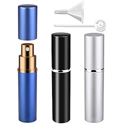Dispensador De Alcohol Liquido En Spray Zingso Atomizador Perfume Recargable, 10ml Mini dispensadores portátiles de la Botella Pulverizador Perfume para Perfume & Aftershave para Viaje Bolso con Embudo y Pipeta