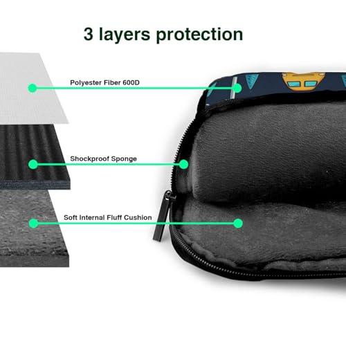 Maletín portátil con patrón de autobús 15.6 pulg impermeable miniatura 4