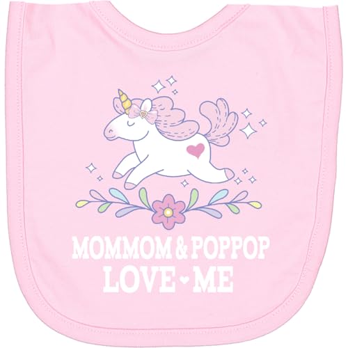 inktastic MomMom and PopPop Love Me Unicorn Newborn Bib
