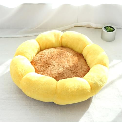 Natudeco Haustierbett, Katzenbetten, Hundebett, niedliche Blumenform, für drinnen und draußen, Katzen, beruhigende Haustierbetten, rundes Hundebett 40cm für Welpen, Kätzchen