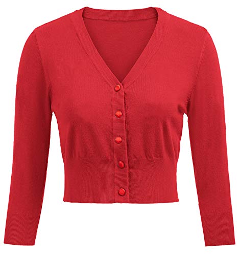 Image of Belle Poque Women's 3 /4 Sleeve Cropped Cardigan Shrugs Button Down Sweater