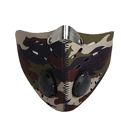 Preisvergleich Produktbild Trainingsmaske Staubschutzmasken Mundmaske Fahrradmaske Feinstaub Atemschutzmasken Sport Mundschutzmaske Training Radfahren Staubmaske mit Mit Aktivkohle Filtration Ventil Pm 2.5