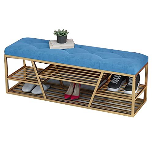 Entrée en désordre ? Banc à chaussures bleu 100cm pour ranger avec confort