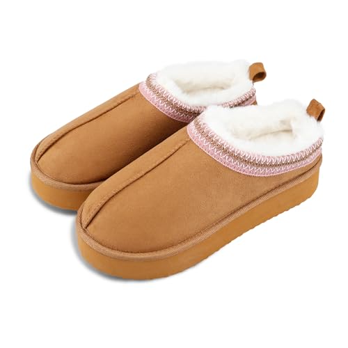 Jessica Simpson Women’s Microsuede Cozy Clog Platform Slipper - Indoor/Outdoor Sole, Memory Foam4