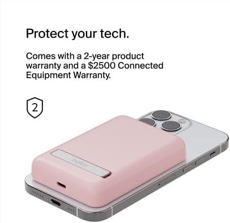 Miniatura 8 de Belkin Cargador portátil, banco de energía inalámbrico de 5000 mAh, cargador MagSafe de 7.5 W, soporte desplegable integrado - iPhone 17, Air, Pro,