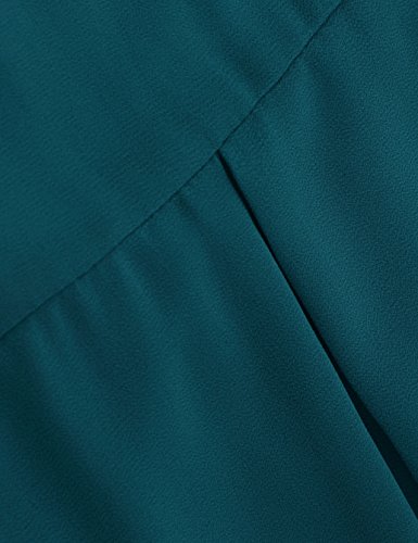 Timeson Womens Sleeveless Tunics Tops,Summer Chiffon Blouse Tanks For Business Casual Ladies Flowy Tunic Shirts Elegant Round Neck Pleated Sheer Office Clothes Line Sheer Swing Cami Deep Cyan Large #TOP4