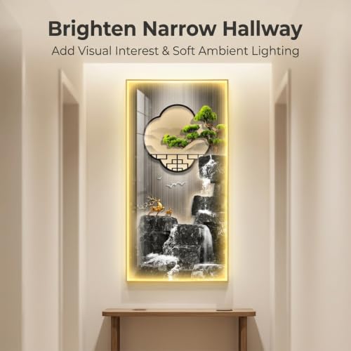3D LED Wall Art with Mountain Landscape, Illuminated Wall Decor