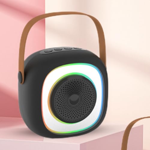Máquina de karaokê Portátil, Alto-falante, Microfone Sem Fio Com Som Divertido, Bateria Recarregável