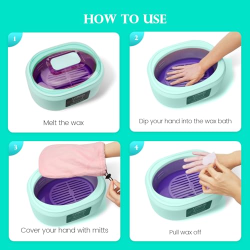 Máquina de cera de parafina para mãos e pés - Conjunto hidratante de aquecedor de cera de parafina c