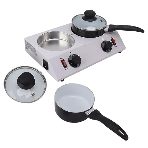Ejoyous Derretimiento de Chocolate Eléctrico, 2 Tanques Fundidor de Chocolate Fundidor de Chocolate de Aluminio, para Fiestas de Brunch Restaurantes Navideños Cafeterías Chocolate (Enchufe europeo