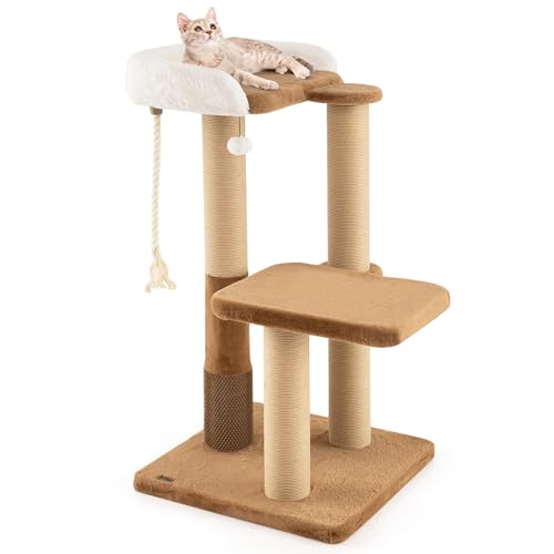 PETSITE 44 Inch Modern Cat Tree for Indoor Cats, Multi-Level