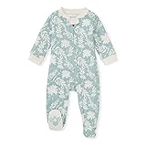Burt's Bees Baby Baby Girls' Sleep and Play PJs, 100% Organic Cotton One-Piece Pajamas Zip Front Loose Fit Romper Jumpsuit, Succulent Skeleton, 6 Months