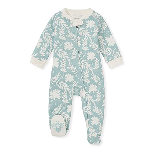 Image of Burt's Bees Baby unisex-baby Sleep & Play, Organic One-piece Romper-jumpsuit Pj, Zip Front Footed Pajama