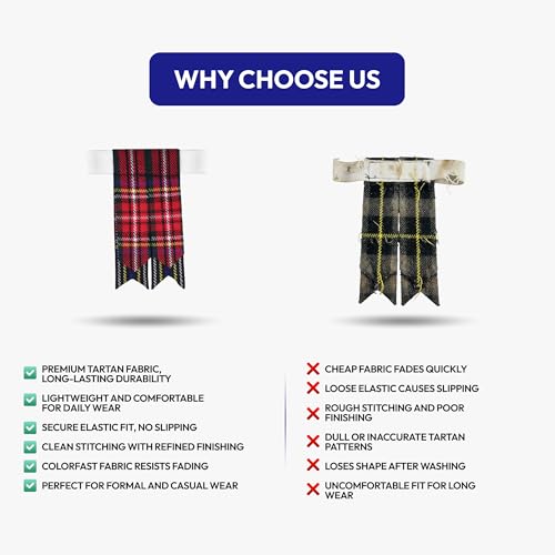 Image of Scottish Tartan Kilt Flashes with Elastic Adjusters