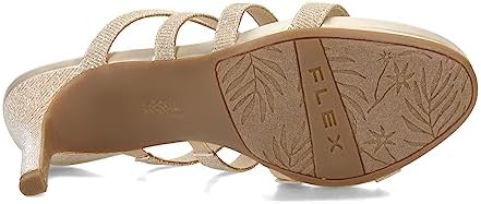 LifeStride Womens Marquee Strappy Heeled Sandal, Gold Shimmer, 9 Wide US | Image 6