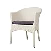LUCKYERMORE Wicker Chair Patio Dining Chairs Outdoor Garden Lawn Wicker with Soft Cushion, White 413HbKnNHEL. SS100