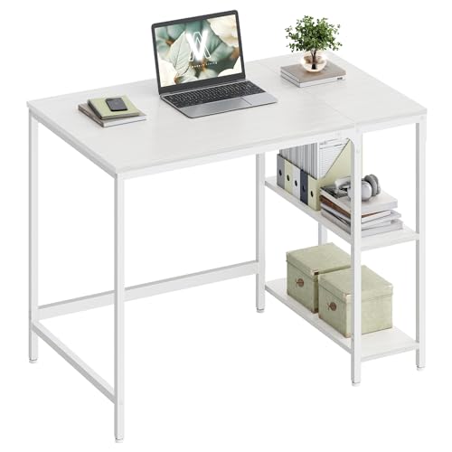 VASAGLE Tisch, Computertisch, Bürotisch, 100 x 50 x 76 cm, moderner Stil, für Arbeitszimmer, Schlafzimmer, Wohnzimmer, ahornweiß LWD046W01