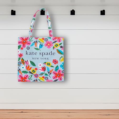 Image of kate spade new york Canvas Tote Bag for Women, Cute Tote Bag for Work or Teacher, Canvas Beach Bag, Book Tote with Pocket