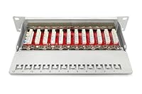 DIGITUS Cat-6A Patchpanel - 12 Ports - RJ45-Buchsen - 10-Zoll Rack-Mount 1HE - LSA Verteilerfeld - Geschirmt - Grau – Ansicht 4