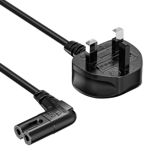 3M longer Samsung TV Power Cord Replacement for Samsung TV 24 32 40 43 48 49 50 55 60 65 UN40 UN43 UN48 Charger Cable LG/TCL/sony 90 Degree Angled 18AWG 2-Prong to L-Shaped C7 Power Cord