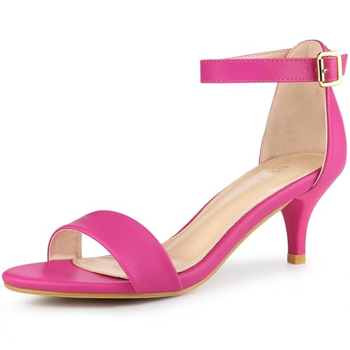 Perphy Open Toe Ankle Strap Kitten Heel Sandals for Women - Main Image