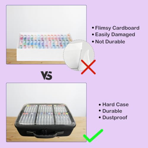 Image of SuSentak 2-in-1 Diamond Painting Tray and Storage Set, 64 Pcs | Dot-Grip Bead Alignment Trays, Clear EVA Case, Numbered Stickers Included