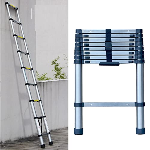 8.4ft Échelle Pliable en Acier Inoxydable de 260cm Échelle de Grenier,Folding Ladder Charge Maximale: 150kg, 9 Échelons Cover