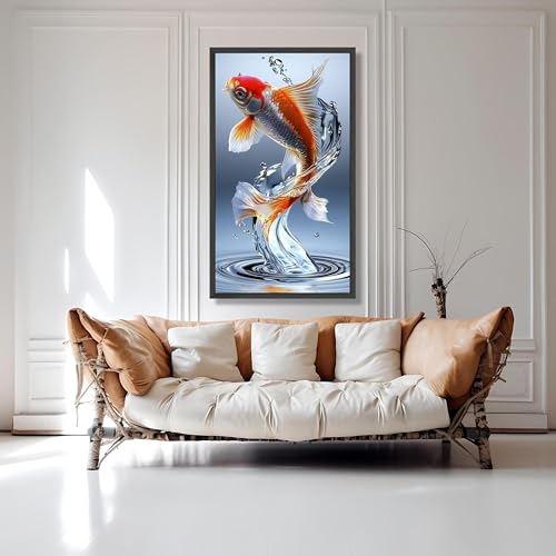 Peinture de carpes japonaises symbole de sérénité pour votre mur - 2