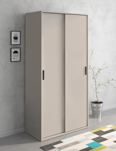 Meyvaser.com Ecommerce Company Armario ropero para Dormitorio con 2 Puertas correderas Color Beige 200x100x50 Cm