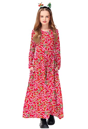 Image of Deerose Girls Maxi Dress Short Sleeve Casual Long Dresses with Pockets 5-14 Years