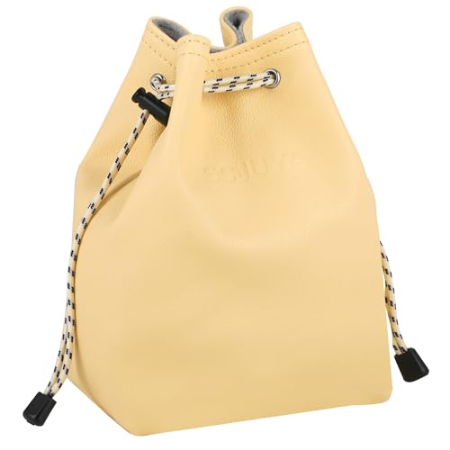 GCJUYA Camera Case, Camera Bag with Removable Strap, Crossbody Camera Bag for DSLR/SLR/Camera Lens, Waterproof Leather Camera Bag for Photography, Suitable for Men and Women (Light Yellow,Large)