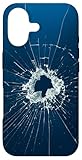 Fake Cracked Broken Design – Funny Theft Deterrent Blue Case for iPhone 17