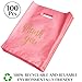 Jutieuo 100 Pack Pink Thank You Shopping Bags for Small Business - 9