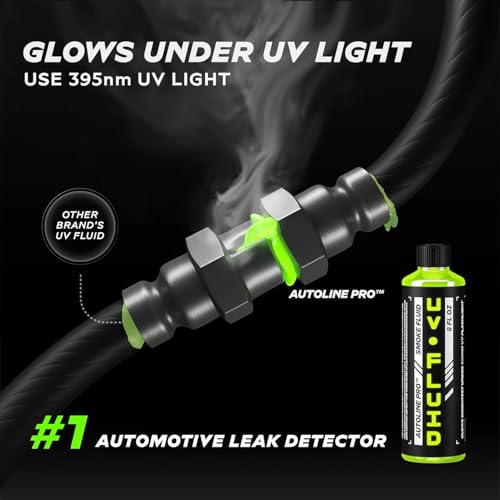 Image of AutoLine Pro Smoke Fluid Brightest UV Glow Leak Tracing Solution for Automotive Smoke Machines, 2-Pack 16oz Total (EVAP, Vacuum, and More) [Not for Ventus]