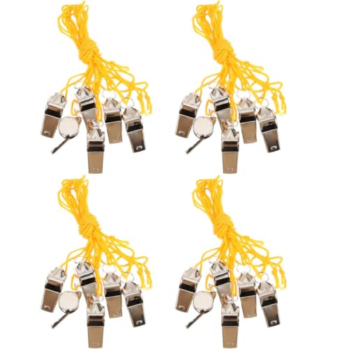 Silbatos deportivos con diseño delicado y cordón, pack 24 acero inoxidable miniatura 1