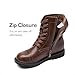 DREAM PAIRS Girls Boys Combat Ankle Boots Side Zipper Shoes with Lace Up for Toddler/Little Kid/Big Kid,Size 13 Little Kid,Brown,KKUMAB2503