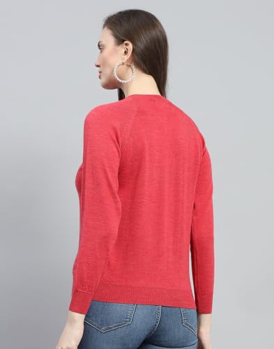 Image of Monte Carlo Women Regular Fit Full Sleeve Solid Round Neck Winter Cardigan (Pack of 1)
