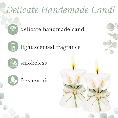24 Pack Wedding Favors Bridal Shower Favors Candles Calla Lily Style Candle Favors Gift Boxed with Thanks Cards Return Gifts Wedding Party Favors for Guests Return Gifts Keepsakes Giveaways