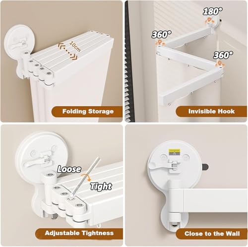 Barre de rideau de douche rétractable d'angle pour optimiser les petits espaces - 4