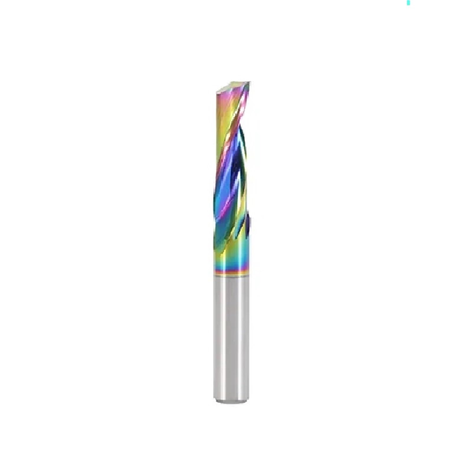 Fresa De Flauta Simple Con Recubrimiento DLC HRC60 De 3.175/4/5/6/8" Para Aluminio, Broca De Grabado CNC De Aleación De Carburo De Tungsteno.(5pcs,D4x28x50L)