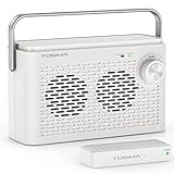 Altavoces inalámbricos de TV para Problemas de audición, Caja de Sonido portátil de TV, Altavoz de Asistencia auditiva para Personas Mayores para televisión con Conector para Auriculares Blanco