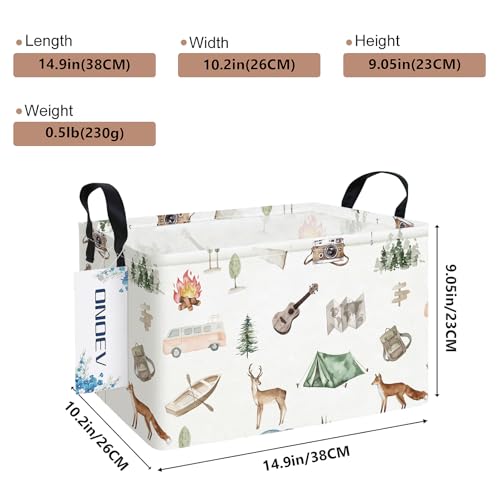 Image of Rectangular Folding Laundry Basket,Waterproof Canvas Basket,Gift Basket,Suitable for Children's Room,Office,Clothes,Toys Storage(Outdoor adventure)