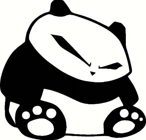 [#111] FLA Fat JDM Panda Cartoon MacBook Decal Sticker Long Lasting Vinyl 5" x 4.8" Black
