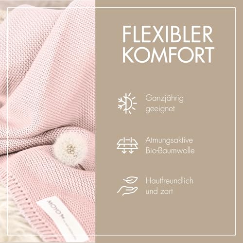 MOYO Bio-Babydecke GOTS - Klimaneutral & Atmungsaktiv (Wilde Rosenblüte) – Bild 3