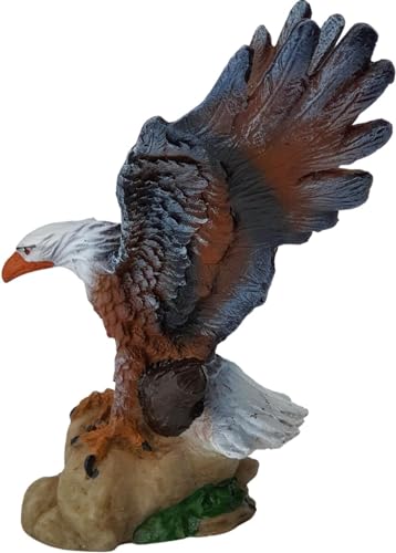 Aguia Estatueta de Resina Decorativa Ave de Rapina Asa Aberta Gavião Arquétipo Sabedoria, Visão, For